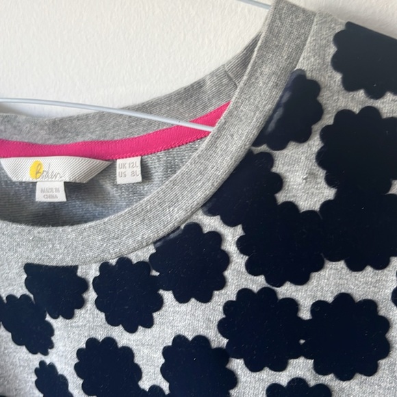 Boden gray sweater with velvet flower appliqué - Picture 3 of 3